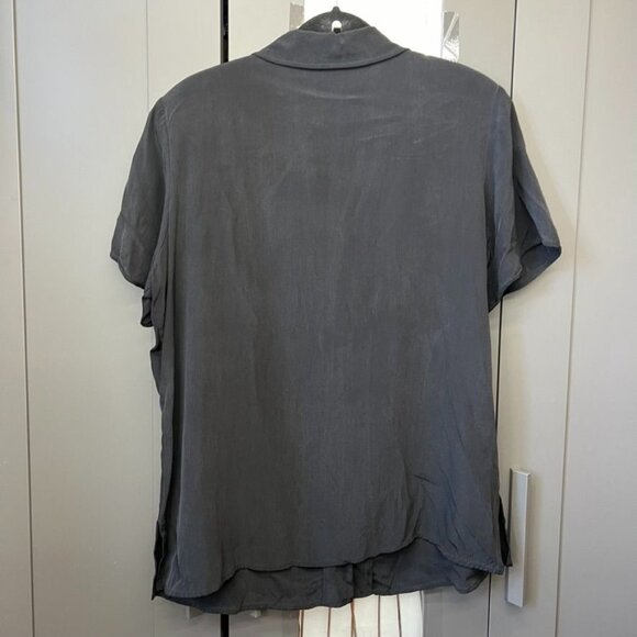 August Max Woman  100% Silk  Black  Button up  Blouse  Size 14W - Picture 10 of 12